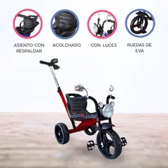 BABY KITS - Triciclo Guiador «MOTO TRIKE» Red