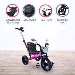 Baby Kits - Triciclo Guiador «MOTO TRIKE» Pink