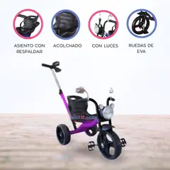 Baby Kits - Triciclo Guiador «MOTO TRIKE» Purple