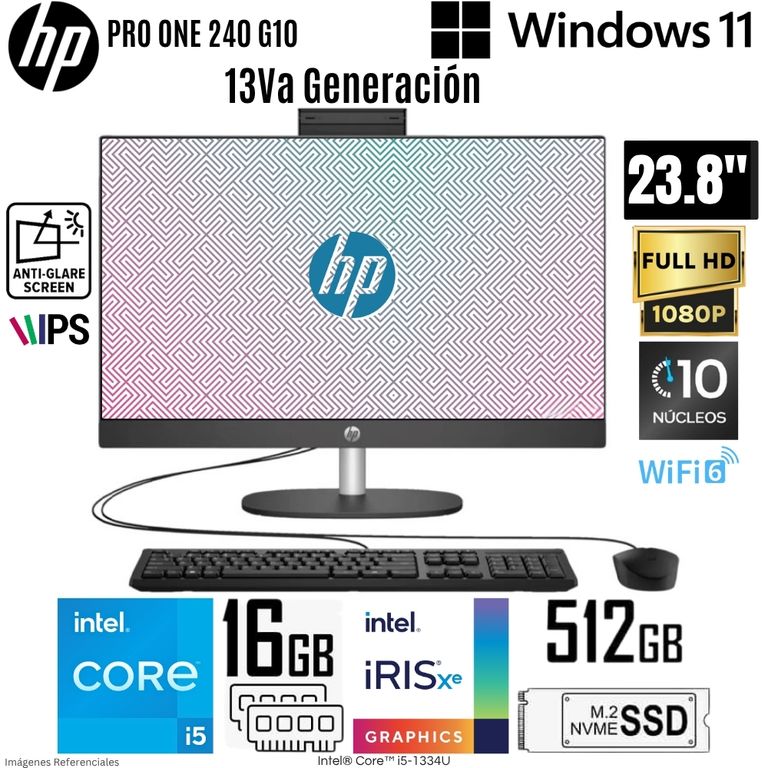 All in One PROONE 240 G10 Intel Core i5-1334U 16GB RAM 512GB SSD 23.8" FHD