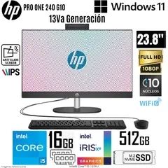 HP - All in One PROONE 240 G10 Intel Core i5-1334U 16GB RAM 512GB SSD 23.8" FHD