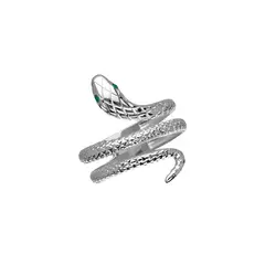 CLEO JOYAS & ACCESORIOS - Anillo Snake Plateado Acero