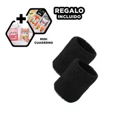 GENERICO - Muñequeras de Deporte para Sudor Negro Y+Regalo Agendita