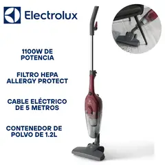 ELECTROLUX - Aspiradora vertical STK13 Power Speed 2 en 1 Rojo