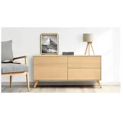 TU MESITA - Aparador Nórdico Alice color Haya 2 cajones 1 puerta