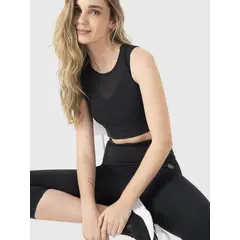 BSOUL - Polo Sin Mangas Mujer Cropped Vest Negro
