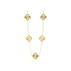 CLEO JOYAS & ACCESORIOS - Collar 5 treboles Dupe Van Cl Dorado