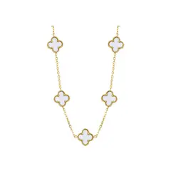 CLEO JOYAS & ACCESORIOS - Collar 5 treboles Dupe Van Cl Dorado Nacarado