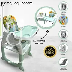 BABY - Silla de Comer Escritorio «SUPER KITTY» con Plato Green