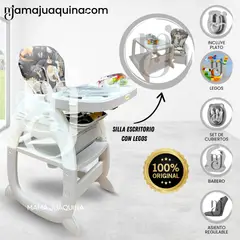 BABY - Silla de Comer Escritorio «SUPER KITTY» con Plato Gray