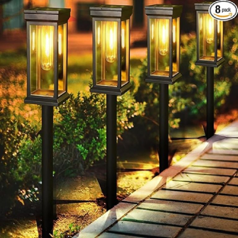 LUCES TIPO FAROL CON PANEL SOLAR DE CAMINO