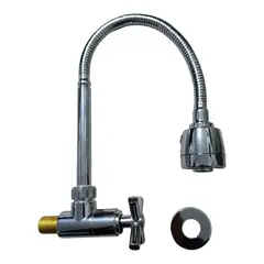 GENERICO - Grifo Caño Pared Pesado de Cocina Bronce Cromado agua fría flexible