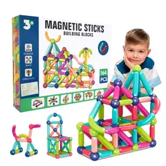 GENERICO - Bloques Magneticos De Construccion 164 piezas Multiformas