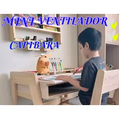 GENERICO - VENTILADOR RECARGABLE OFICINA MINI DE ESCRITORIO EXTRAFUERTE DE CAPIBARA