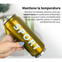 GENERICO - BOTELLA VASO TÉRMICO DE ACERO INOXIDABLE DEPORTIVO SPORT 500 ML