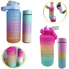 GENERICO - 2 Tomatodo 2Lt Portátil con Asa + 2 Termo Digital Inteligente 500 ml