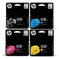 HP - KIT 4 CARTUCHOS DE TINTA 938 PARA Office Jet 9130 9730 ORIGINAL