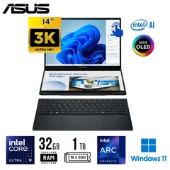 ASUS - LAPTOP UX8406CA-PZ073W 14" 3K OLED Touch Core Ultra 9 285H 32GB LPDDR5X 1TB SSD W11