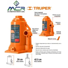TRUPER - GATA HIDRAULICA DE BOTELLA 32 TONELADAS