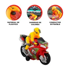 GENERICO - Pack2 Moto Resistente en Color Rojo JU28945 Y+Banderitas Adh