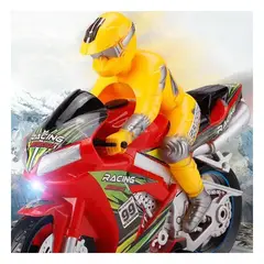 GENERICO - Pack4 Moto Resistente en Color Rojo JU28945 Y+Banderitas Adh