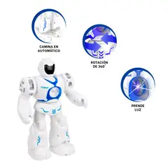 RYBIU IMPORT - Pack2 Robot de Juguete en Color Azul Y+Banderitas Adhesivas