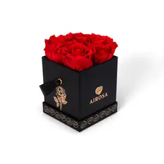 AIROSA - Caja Premium de 4 Rosas Rojas preservadas - Aura