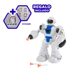 RYBIU IMPORT - Pack12 Figura Moderna Robotica en Celeste Y+Regalo Stickers