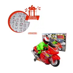 GENERICO - Moto Deportiva con Figura en Rojo Y+Regalo Stickers