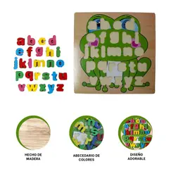 GENERICO - Pack12 Rompecabezas para Niños Abecedario Rana