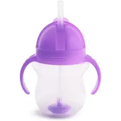 MUNCHKIN - Vaso Antiderrame C/Asas Y Sorbete Flexible Morado