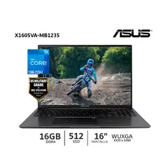 ASUS - Notebook X1605VA-MB1235 Core i7-13620H 16 WUXGA IPS 16Gb Ram DDR4 512Gb SSD