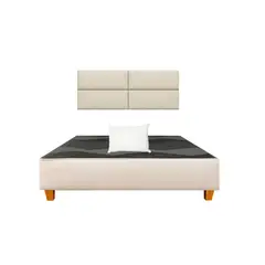 GENERICO - Combo Cama tapizada Nova 15plz Beige+ almohada