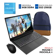 LENOVO - Laptop Intel Celeron N4500 RAM 8GB SSD 256GB Pantalla 15,6 pulgadas FULL HD MOCHILA + MOUSE