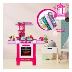 GENERICO - Cocina Juguete para Niñas de Color Rosado Y+Papel de Regalo