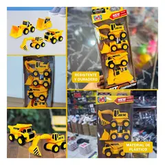 GENERICO - Juguete de 4 Vehiculos de Construccion en Amarillo