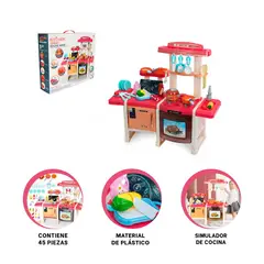 GENERICO - Pack2 Simulador Dinamico de Cocina Rosado Y+Regalo Stickers
