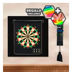 GENERICO - Pack6 Tablero Tiro Dardos Tela Y+Banderitas Adhesivas