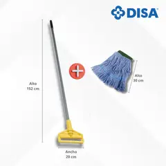 DISA SOLUCIONES ECOEFICIENTES - MOPA MIXTA COLOR AZUL CON MANGO GRIS