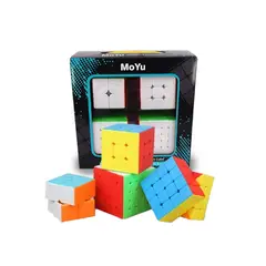 GENERICO - Pack2 Cubo Rubik Profesional de 4 Piezas Y+Papel de Regalo