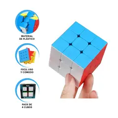 GENERICO - Pack2 Rubik en Forma Rompecabeza 4 Piezas Y+Ligas de Regalo