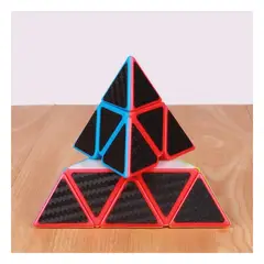 GENERICO - Pack4 Cubo Magico Piramide de 3x3 Negro Y+Regalo Agendita