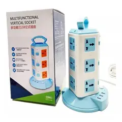 GENERICO - Enchufe Torre Tomacorriente 2500W 12 Enchufes / 3 Puertos