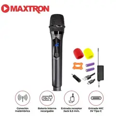 MAXTRON - Micrófono Inalámbrico Recargable  MX 708WL Singer Bluetooth - MX708WL