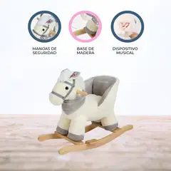 CARESTINO - Peluche Mecedor +12meses «CABALLO» White