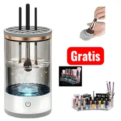 OEM - Limpiador Eléctrico Brochas Vibración + Organizador Maquillaje