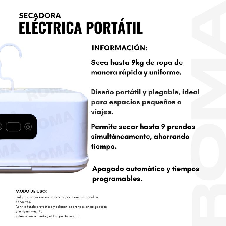 SECADORA DE ROPA PORTÁTIL ELÉCTRICA CON ROPERO