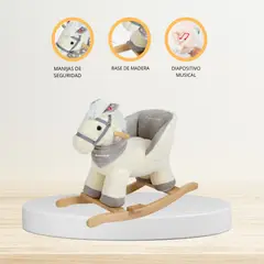 CARESTINO - Peluche Mecedor +12meses «CABALLO» White