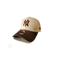 GENERICO - GORRO NY COLOR MARRON OSCURO CON CREMA NEW YORK AJUSTABLE