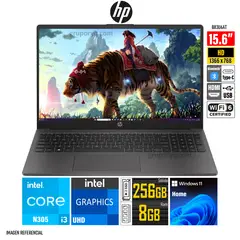 HP - Laptop 250 G10 intel Core i3-N305 Pantalla 15.6" HD RAM 8GB SSD 256GB-B83U6AT